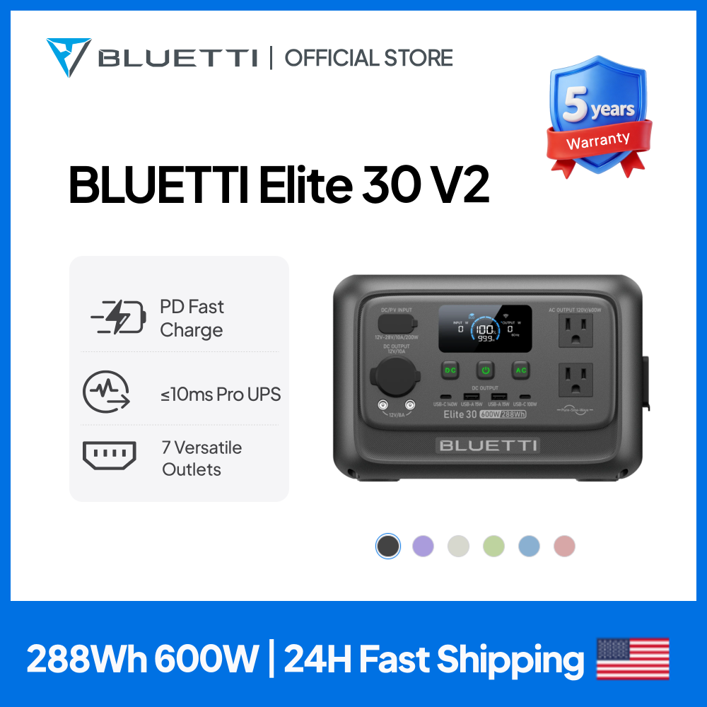Outdoor Power Bank - 【Renew】BLUETTI Elite 30 V2 Portable Power