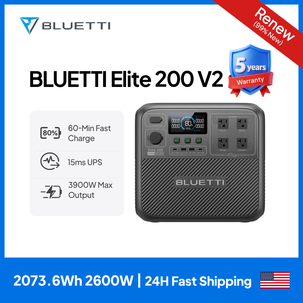 Outdoor Power Bank - 【Renew】BLUETTI Elite 200 V2 Portable Power