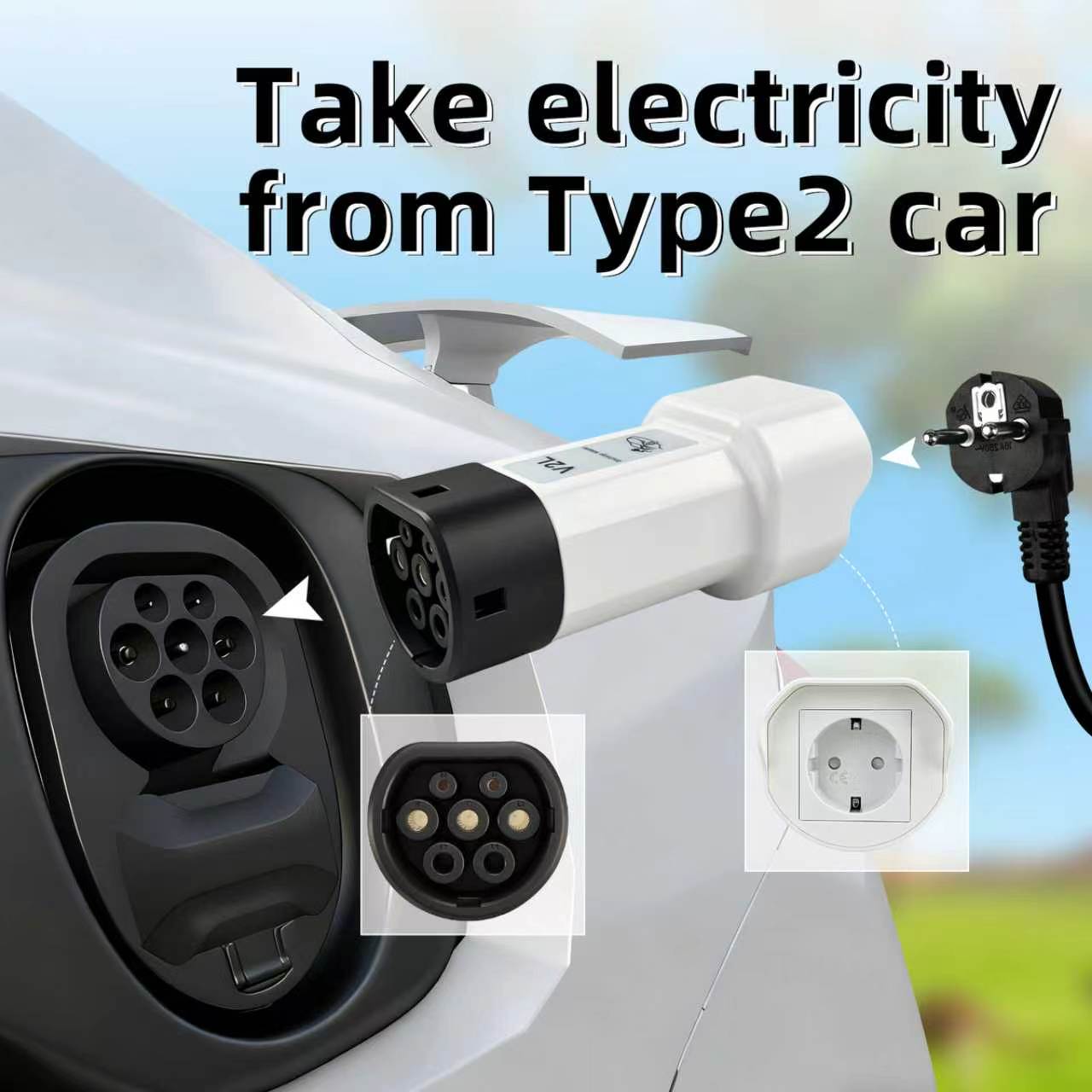 EVqiaoyi 16A Type2 V2L Dischar – Outdoor Power Plug In recenzja i cena