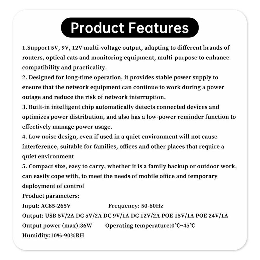 1018L 5V 9V 12V Backup DC UPS  – Ups Power Supply Outdoor recenzja i cena