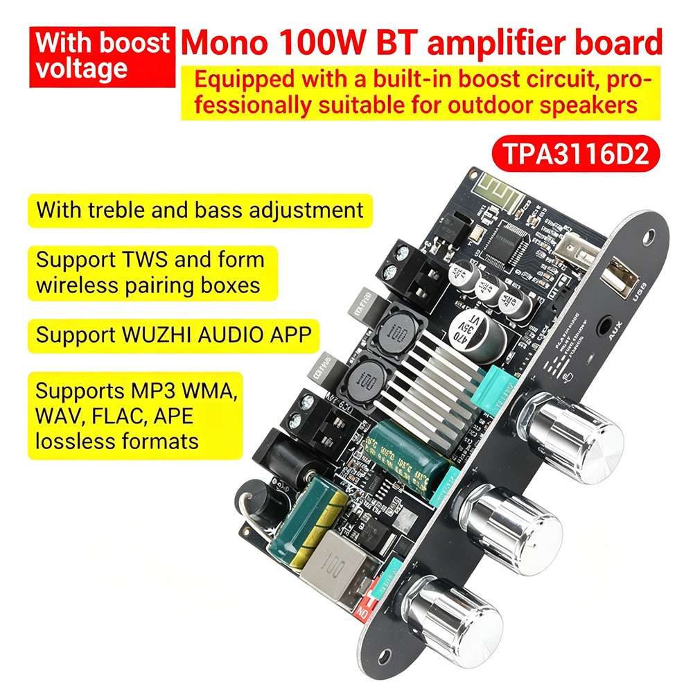 100W Mono Bluetooth 5.3 Amplif – Outdoor Power Module recenzja i cena